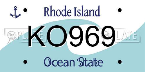 KO969 Rhode Island License Plate