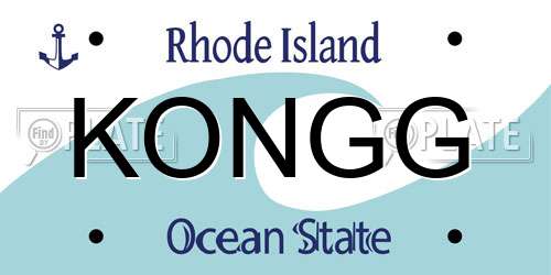 KONGG Rhode Island License Plate