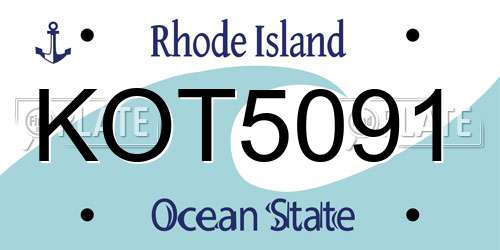 KOT5091 Rhode Island License Plate