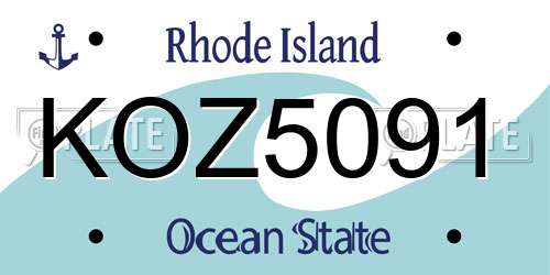 KOZ5091 Rhode Island License Plate