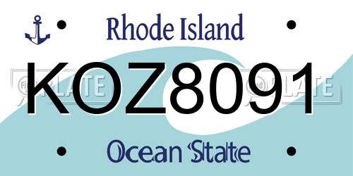 KOZ8091 Rhode Island License Plate