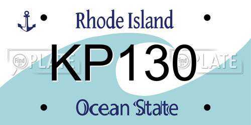 KP130 Rhode Island License Plate
