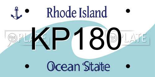 KP180 Rhode Island License Plate