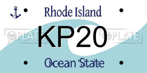 KP20 Rhode Island License Plate