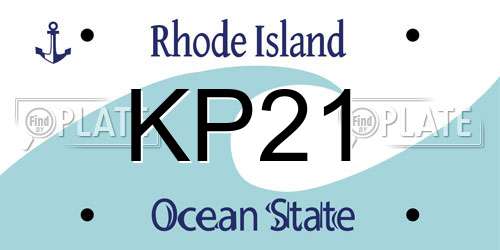 KP21 Rhode Island License Plate