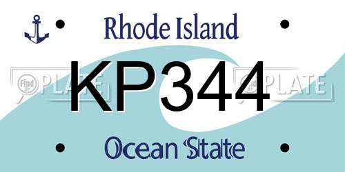KP344 Rhode Island License Plate