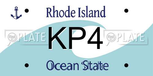 KP4 Rhode Island License Plate