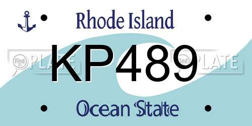 KP489 Rhode Island License Plate