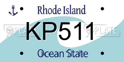 KP511 Rhode Island License Plate