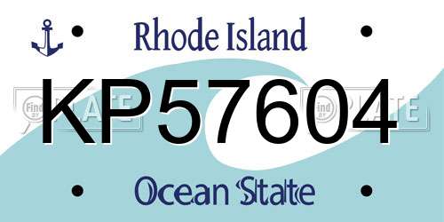 KP57604 Rhode Island License Plate