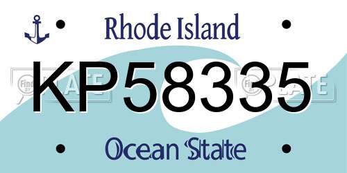 KP58335 Rhode Island License Plate