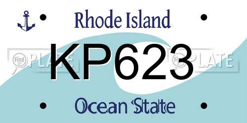 KP623 Rhode Island License Plate