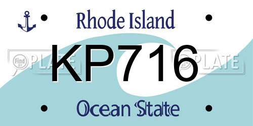 KP716 Rhode Island License Plate
