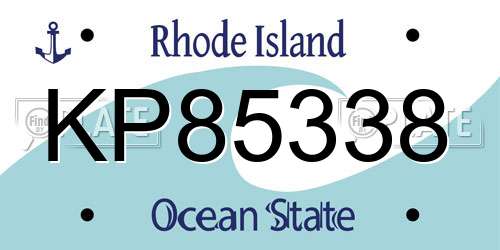 KP85338 Rhode Island License Plate