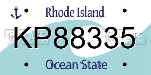 KP88335 Rhode Island License Plate