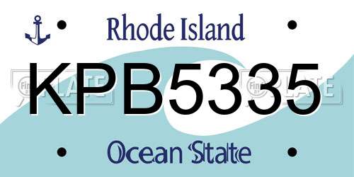 KPB5335 Rhode Island License Plate
