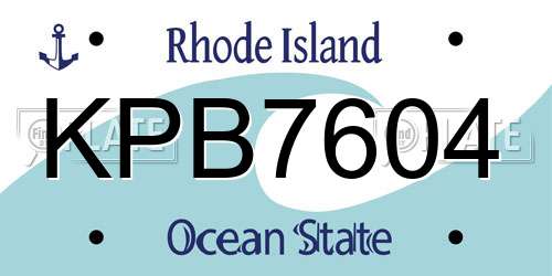 KPB7604 Rhode Island License Plate