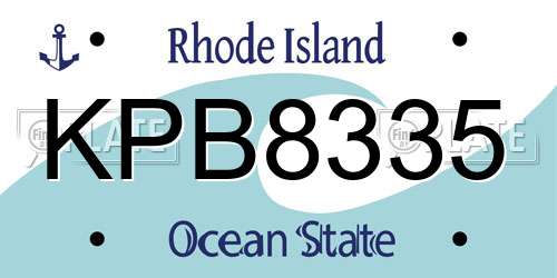 KPB8335 Rhode Island License Plate