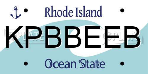 KPBBEEB Rhode Island License Plate