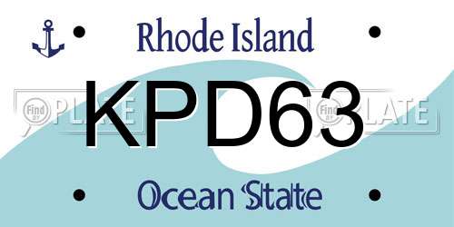 KPD63 Rhode Island License Plate