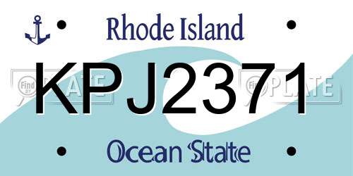 KPJ2371 Rhode Island License Plate
