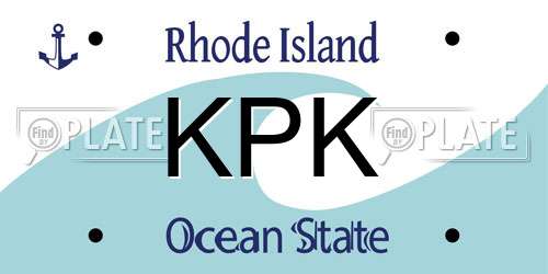 KPK Rhode Island License Plate