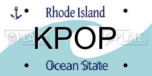 KPOP Rhode Island License Plate