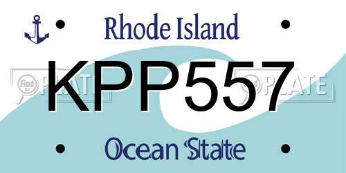 KPP557 Rhode Island License Plate