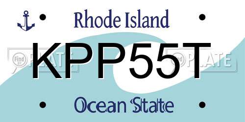 KPP55T Rhode Island License Plate