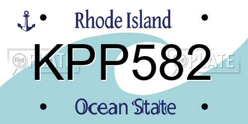 KPP582 Rhode Island License Plate