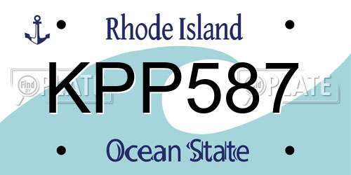 KPP587 Rhode Island License Plate