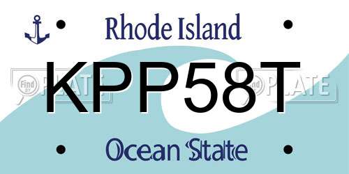 KPP58T Rhode Island License Plate