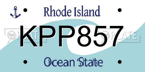 KPP857 Rhode Island License Plate