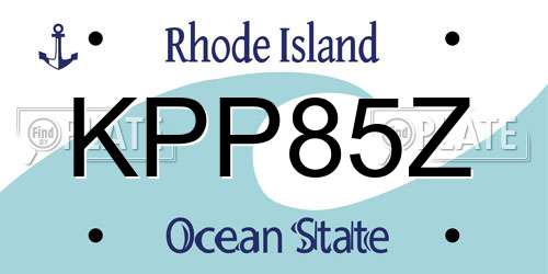 KPP85Z Rhode Island License Plate