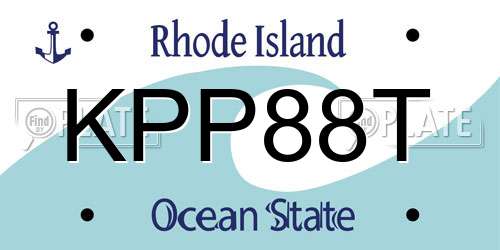 KPP88T Rhode Island License Plate