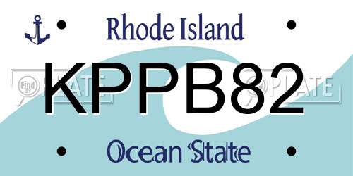 KPPB82 Rhode Island License Plate