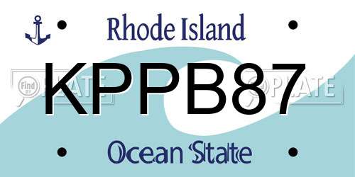 KPPB87 Rhode Island License Plate