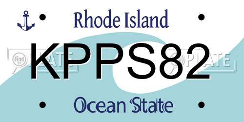 KPPS82 Rhode Island License Plate