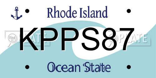 KPPS87 Rhode Island License Plate