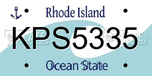 KPS5335 Rhode Island License Plate