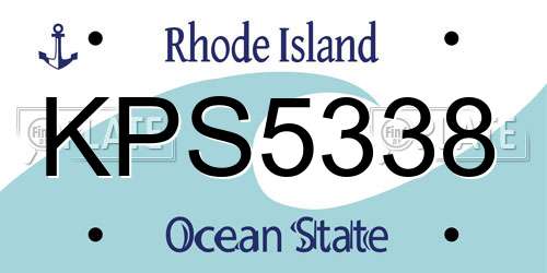 KPS5338 Rhode Island License Plate