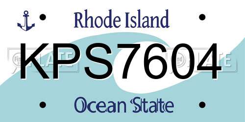 KPS7604 Rhode Island License Plate