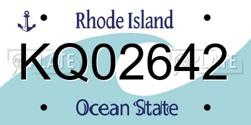 KQ02642 Rhode Island License Plate