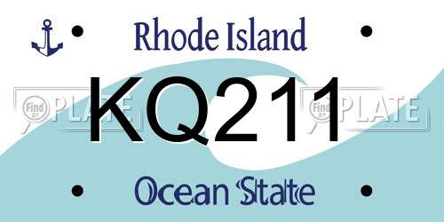 KQ211 Rhode Island License Plate