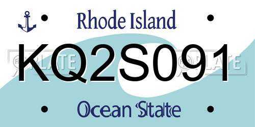KQ2S091 Rhode Island License Plate
