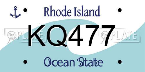 KQ477 Rhode Island License Plate