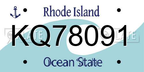 KQ78091 Rhode Island License Plate