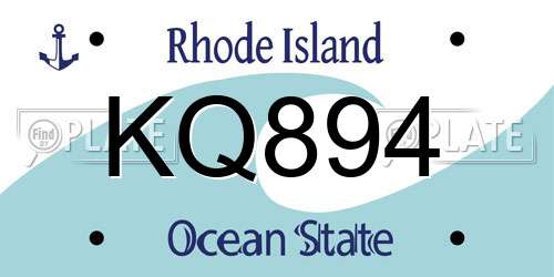 KQ894 Rhode Island License Plate