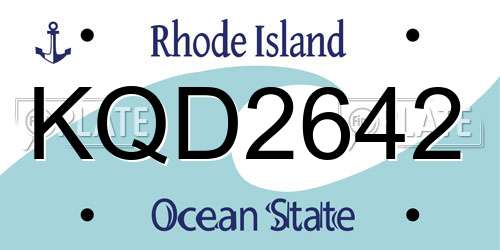 KQD2642 Rhode Island License Plate