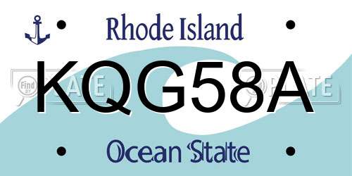 KQG58A Rhode Island License Plate